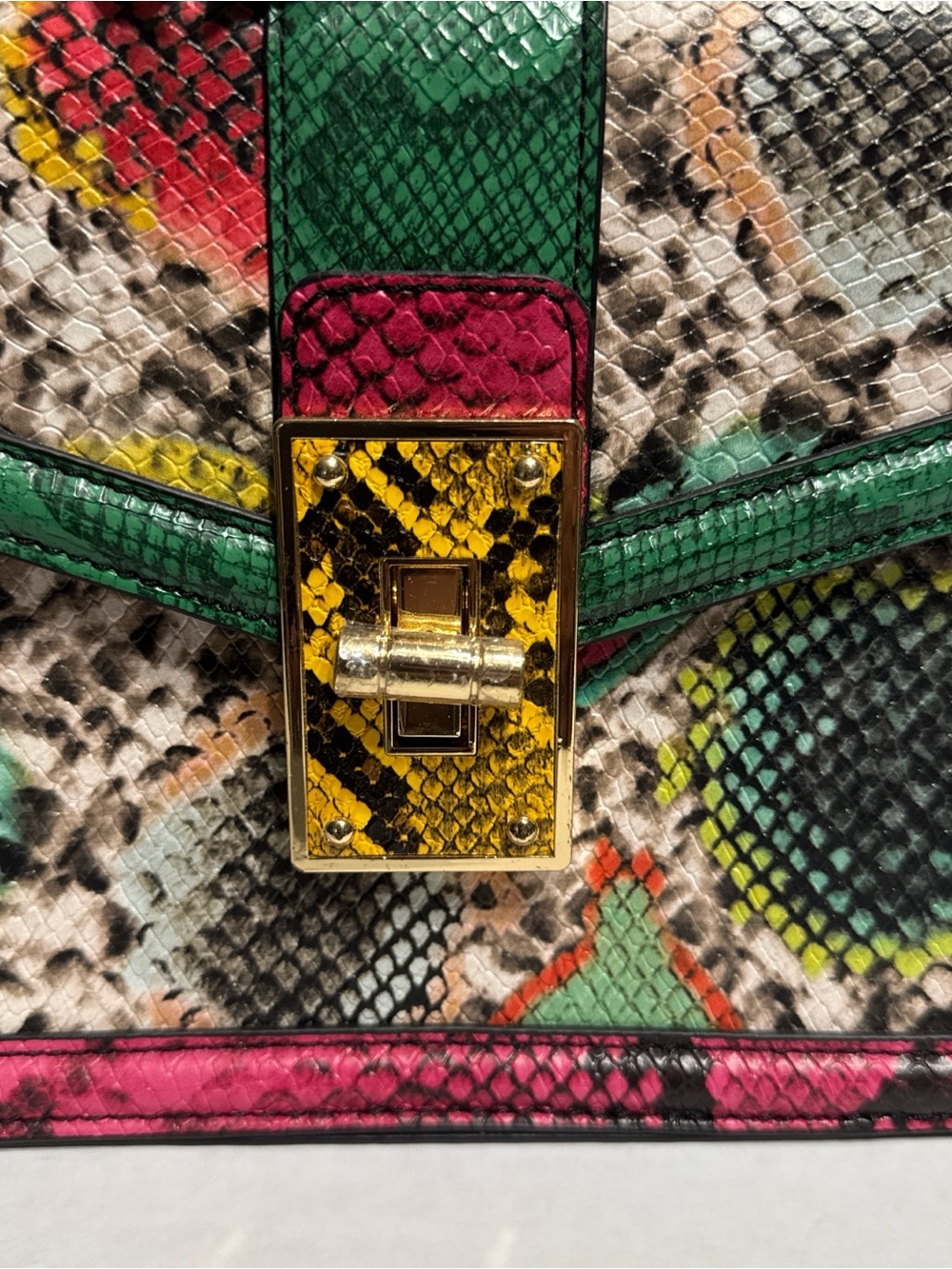 Snake-Print Crossbody Bag in Multicolor